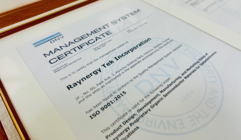 Raynergy Tek is certified with ISO 9001:2015 by DNV!